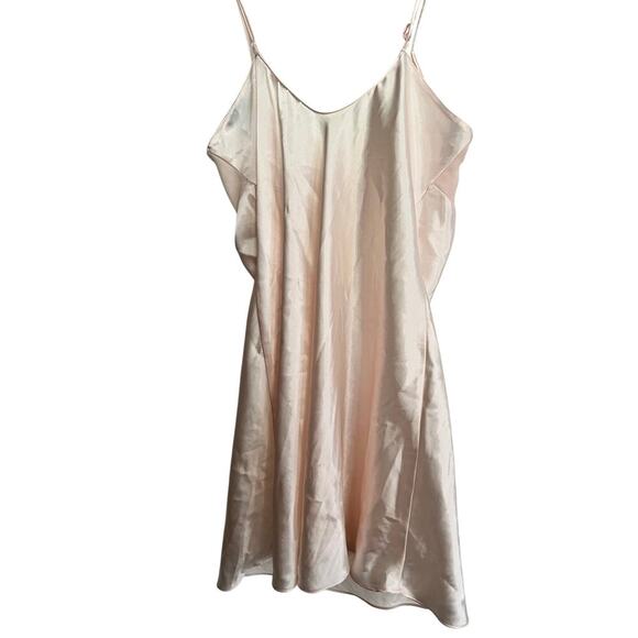 Vintage Expression Pink Embroidered Satin lace Babydoll Lingerie Size Medium - Picture 3 of 5